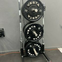 NEW Bumper Plates, Rubber Olympic Weights, Home Gym Weight Set, Folding Squat Rack, Adjustable FID Bench Press, Stall Mats, Rubber Flooring 