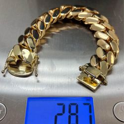287g heavy Handmade Polished Miami Cuban Links bracelet