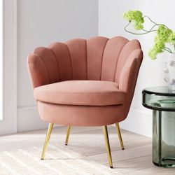Blush Velvet Accent Shell Chair
