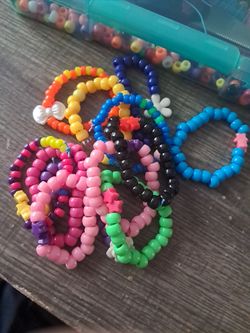 Handmade Kandi Pony Bead Bracelets Set