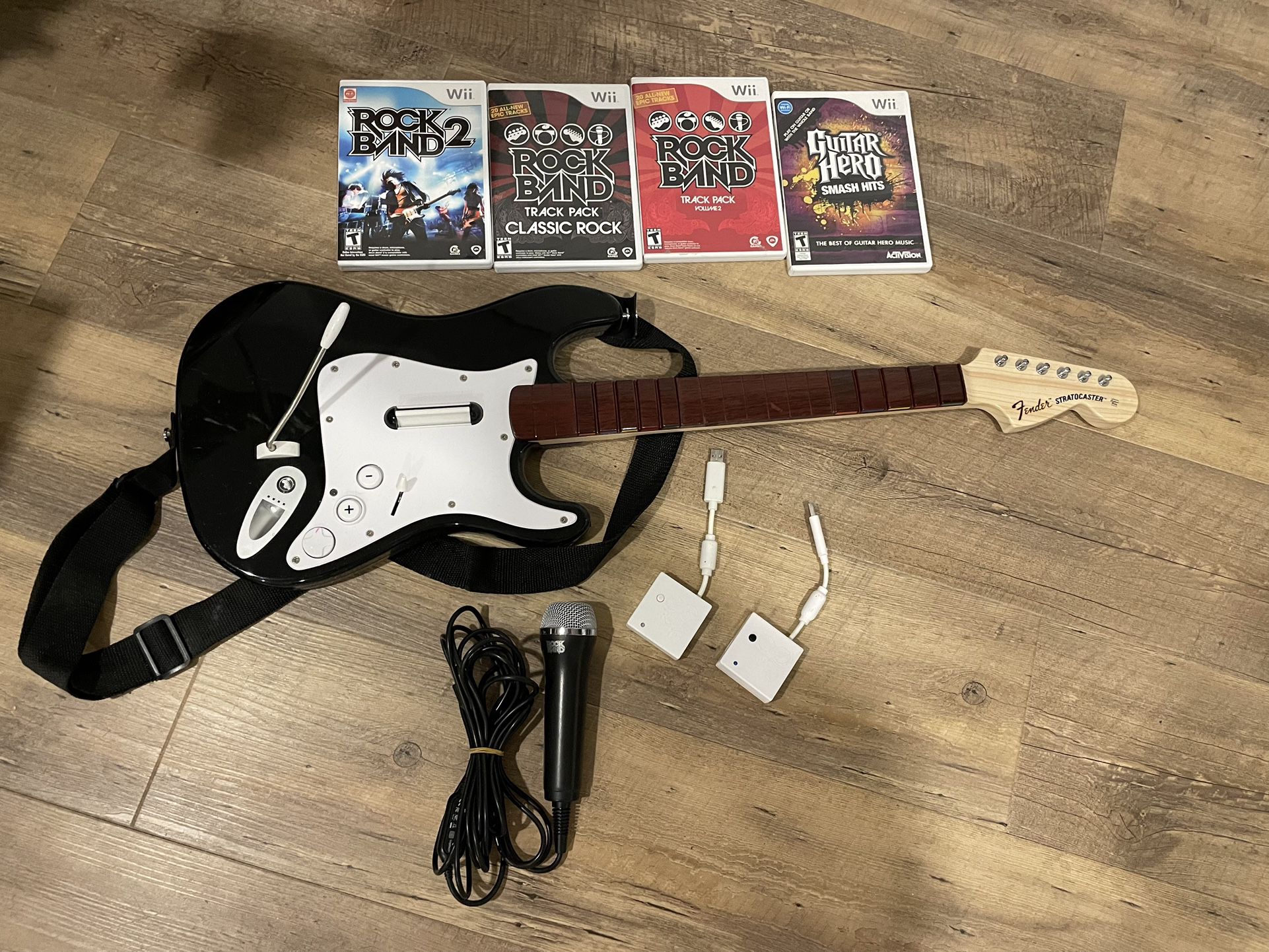 Wii Guitar, Mic, Games, Dongles