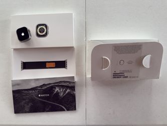 Apple Watch Ultra (GPS + Cellular) 49mm Titanium Case with Black/Gray Trail Loop - M/L - Titanium