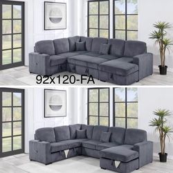 $650 sectional pull out bed with storage plus chase storage usb