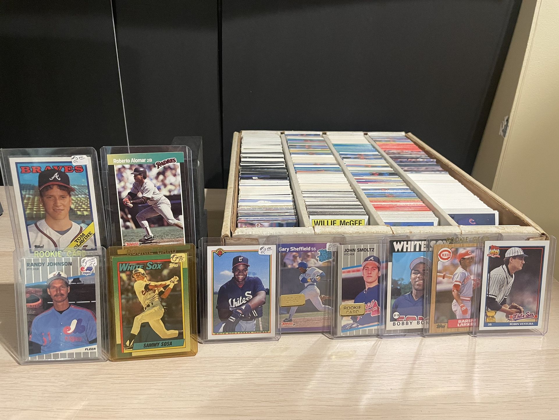 10 Baseball Rookie Cards + Box of Cards