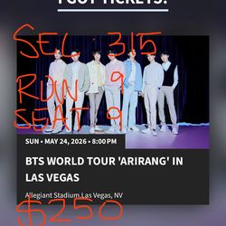 BTS LAS VEGAS CONCERT TICKET