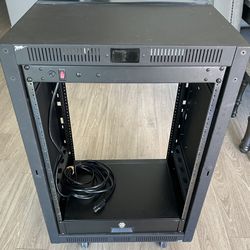 Middle Atlantic 16 Ru Rack With Rack Drawer and Power Strip 