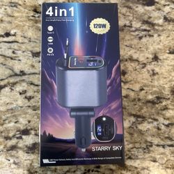4-in-1 120W Fast Car Charger – Charge All Devices at Once