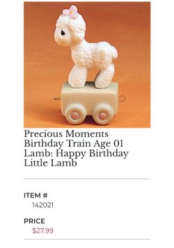 Precious Moments Happy Birthday Little Lamb Age 1 Train Figurine