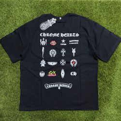 Chrome Hearts Logo Design Black T-Shirt