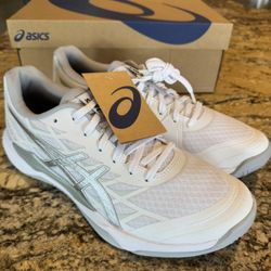 Women's Asics Gel-Tactic 12, White/Pure Silver, 11 B Medium US
