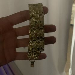 GOLD DIPPED NUGGET BRACELET 