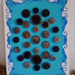 Cardstock Of Black Glass/Collectible Buttons