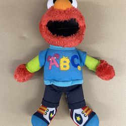 2013 Hasbro Sesame Street ABC Talking Singing Elmo Plush Stuffed Toy Doll 15”