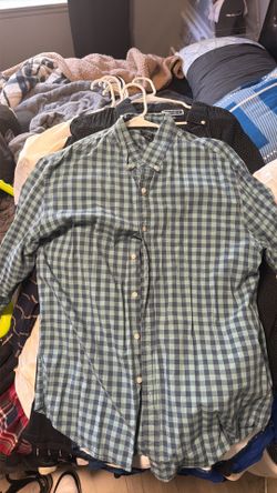 J crew size xl men dress shirt blue