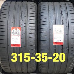 2 used tires 315/35/20 Pirelli RFT 