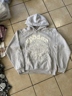 NEW GREY SP5DER HOODIE 