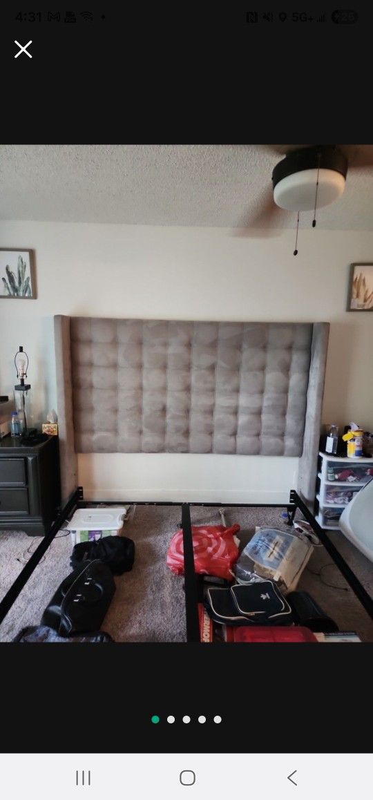 KING Standing Headboard Grey City Furniture