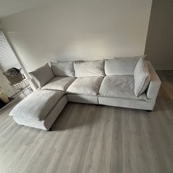 Brand New Light Grey Stone Wash Cloud Sectional – Modular Design