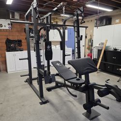 Vesta All In One Smith Machine | Multi-Use Adjustable Bench w/ Precher Curl And Leg Extension | Fitness | Home Gym | Squat Rack |FREE DELIVERY 🚚