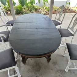 Free Antique Table And 6 Chairs