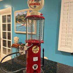 Antique mini model gas pump  Roar with Gilmore 