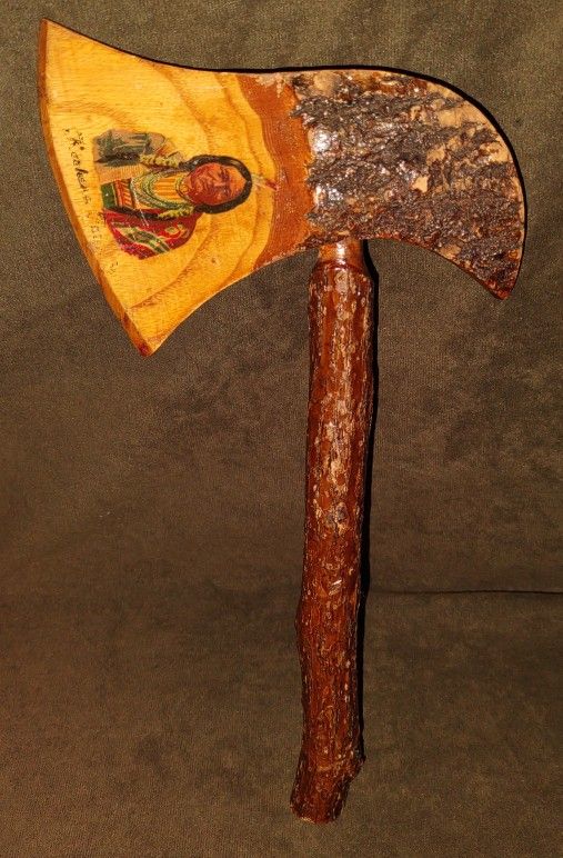 Vintage 1937 Wood & Lacquered Souvenir Hatchet