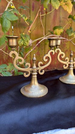 Brass candle holders