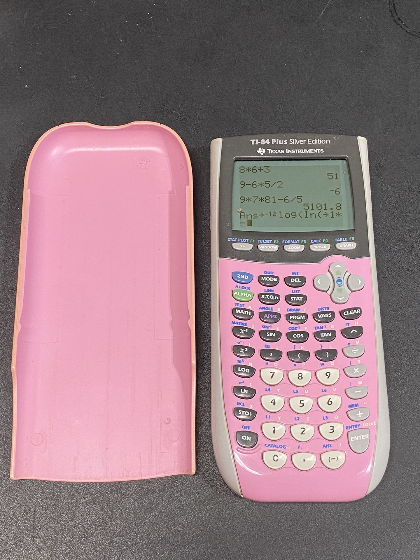 Texas Instruments TI-84 Plus Silver Edition Graphing Calculator light Pink Tested, Requires 4 AAA Batteries not included.