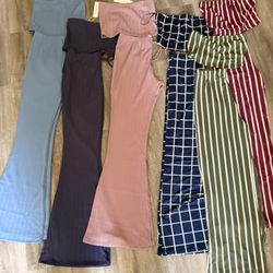 Crop Top & Bottoms /pants Set - Outfit Size Medium Stretchy $12 Each Set New  