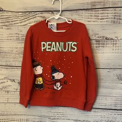 Net Peanuts Red Christmas Sweatshirt with Snoopy and Charlie Brown size 4/5