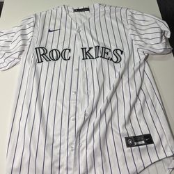 Men's Nike White Colorado Rockies Home Blank Jersey Large