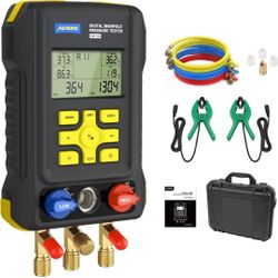 Digital HVAC Manifold Gauge AC Refrigerant Pressure Tester Vacuum Gauge HVAC Diagnostic Tool
