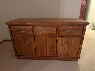 Vintage Solid Oak Bernhardt  Dresser / Credenza