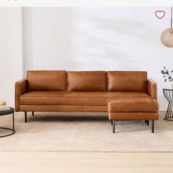 West elm Axel Leather Two Piece Couch