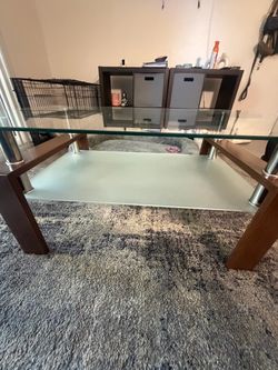 Glass coffee table
