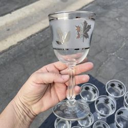 1950’s Libbey Silver Leaf Water or wine Glasses