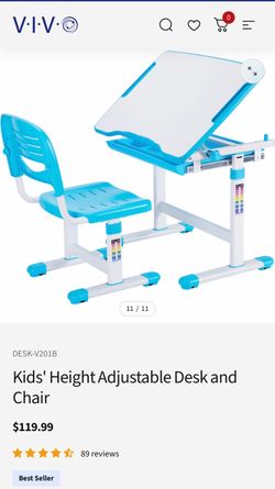 VIVO Kids Height Adjustable Desk and Chair Set