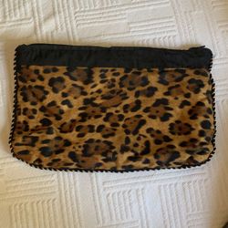 One Of A Kind Cloth Leopard Clutch.