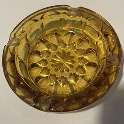 Vintage Amber Glass Ashtray