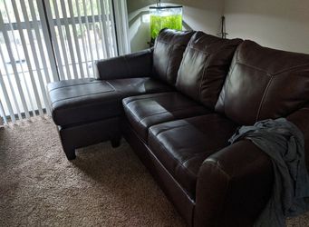 Ashley Furniture Fortney Mahogany sofa chaise queen sleeper