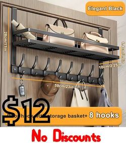 (NEW) Over The Door Hooks with Storage
