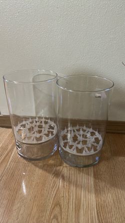 2 glass vases, set of 2