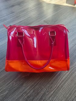 Neon Pink & Orange Retro Hand Bag Purse