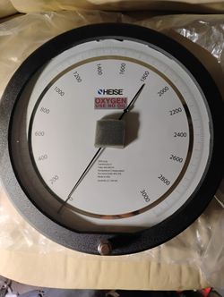 Heise Model CC 12" 0-3000psi Oxygen Pressure Gauge