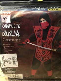 NEW Ninja Halloween Costume size large (kids)