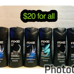 (6) Axe Body Washes 16 Oz Each 