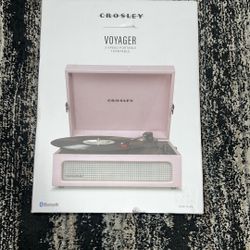 Crosley Voyager Pink Bluetooth Record Player 