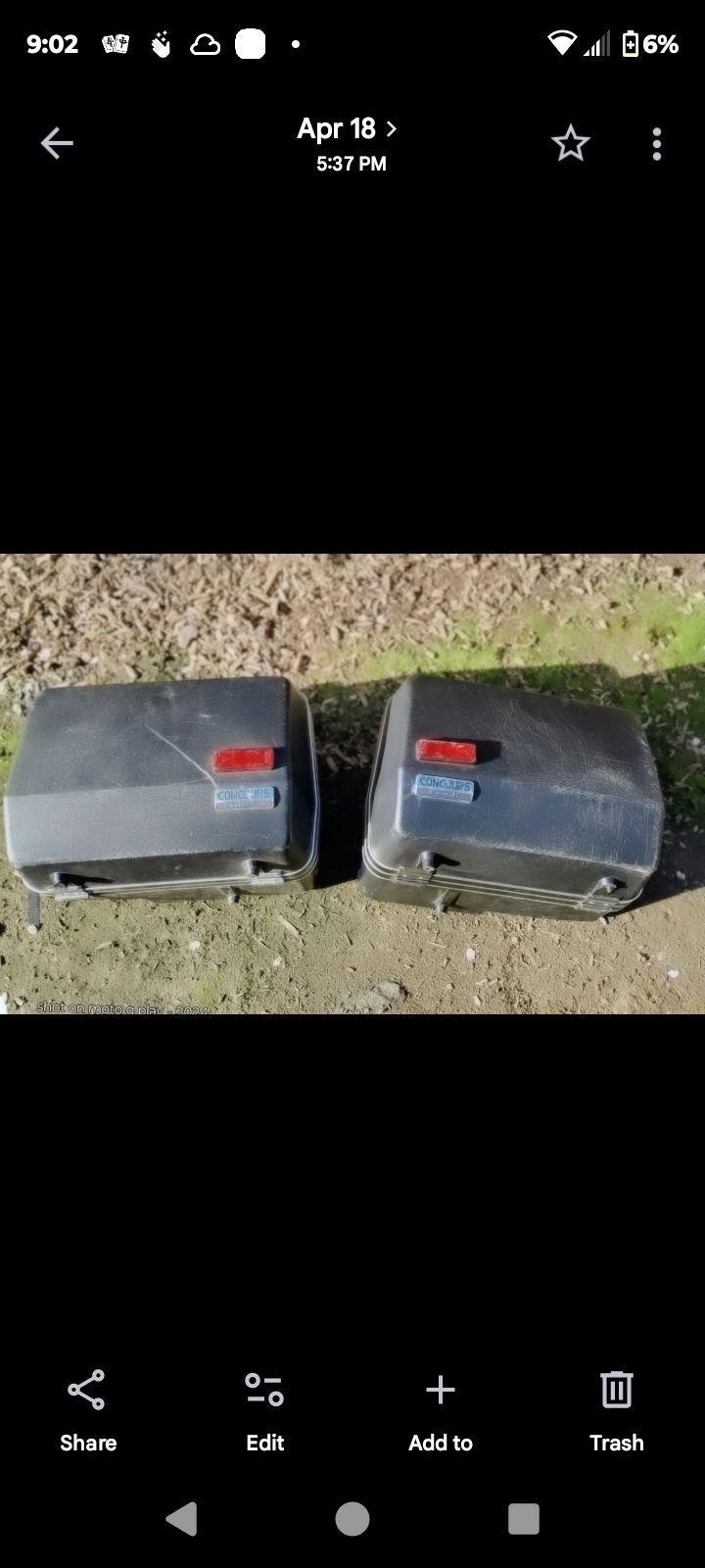 Set of original hard-shell saddlebags for a Kawasaki Concours ZG100