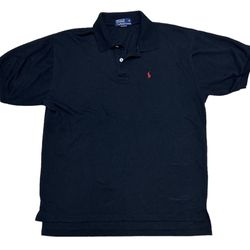 Polo Ralph Lauren Men’s Black Mesh Red Pony Polo Shirt Size XL