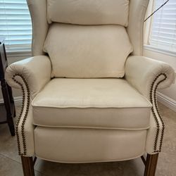 Vintage Mid Century Wingback Leather Recliner